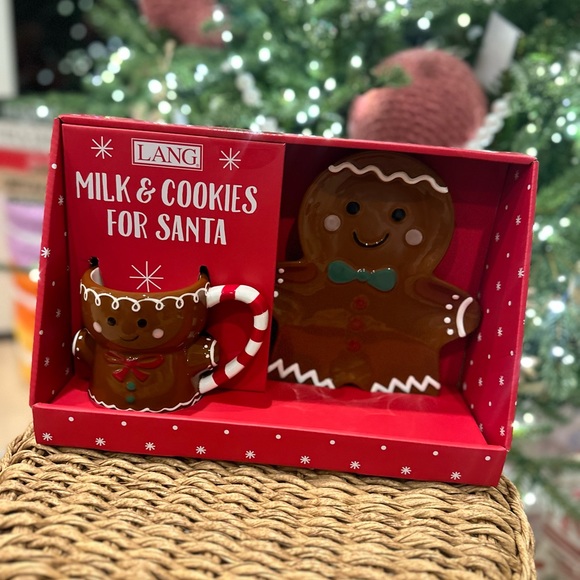 Lang Milk and cookies for Santa kid Christmas plate mug gingerbread - Picture 5 of 7